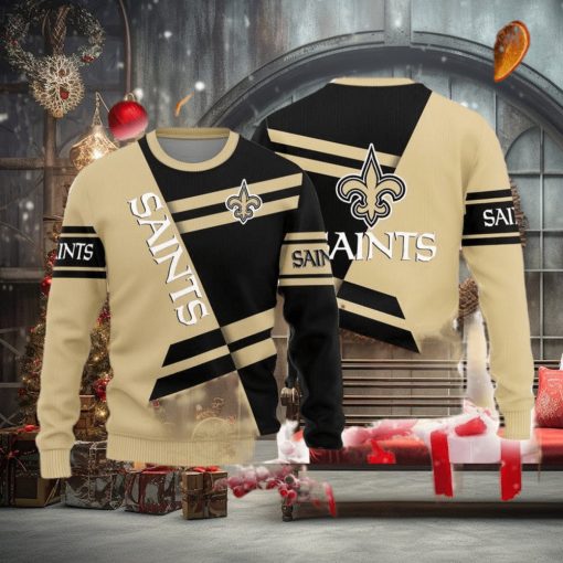 New Orleans Saints Basic Pattern Knitted Ugly Christmas Sweater AOP Gift For Men And Women