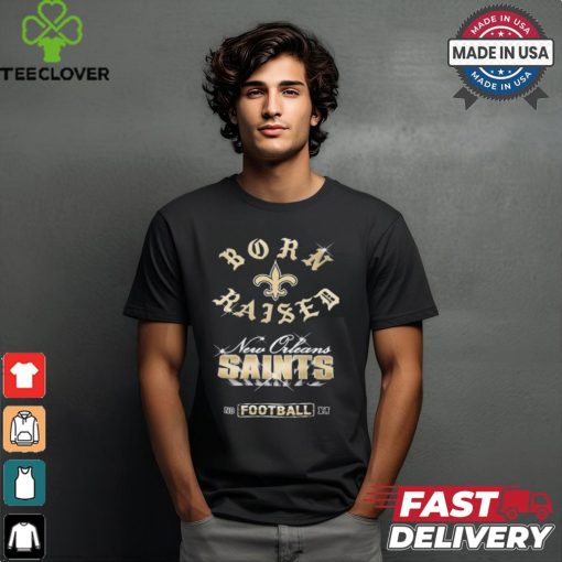 New Orleans Saints Born x Raised Black Chrome Rocker Shirt
