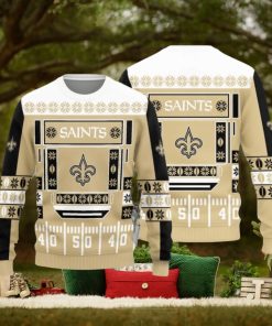 New Orleans Saints Christmas Ball Snowfalke Pattern Knitted Sweater
