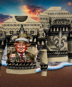 New Orleans Saints Christmas Donald Trump Knitted Sweater