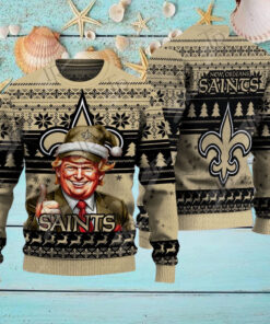 New Orleans Saints Christmas Donald Trump Knitted Sweater