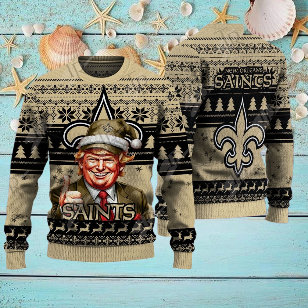 New Orleans Saints Christmas Donald Trump Knitted Sweater New Orleans Saints Christmas Donald Trump Knitted Sweater