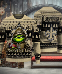New Orleans Saints Christmas Grinch Knitted Sweater