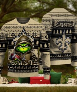 New Orleans Saints Christmas Grinch Knitted Sweater