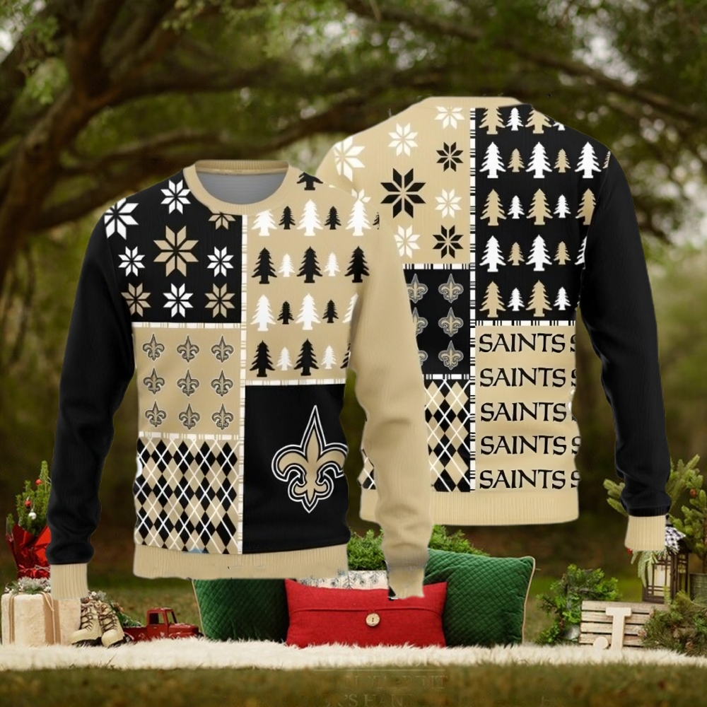 New Orleans Saints Christmas Pattern Ugly Christmas Sweater