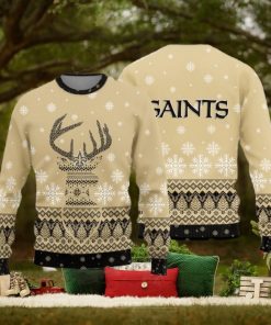New Orleans Saints Christmas Reindeer Ugly Christmas Sweater Hat AOP Gift For Fans