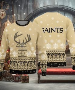 New Orleans Saints Christmas Reindeer Ugly Christmas Sweater Hat AOP Gift For Fans