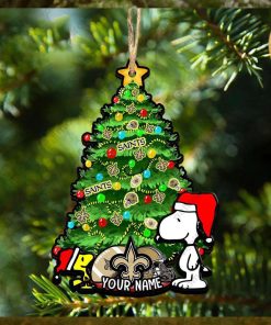 New Orleans Saints Custom Snoopy Peanuts Christmas Ornament Xmas Tree Decorations
