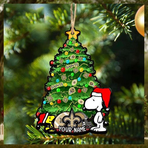 New Orleans Saints Custom Snoopy Peanuts Christmas Ornament Xmas Tree Decorations