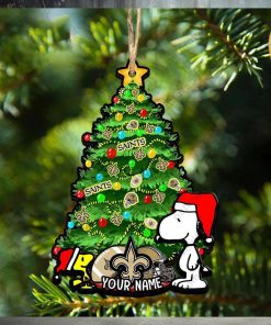 New Orleans Saints Custom Snoopy Peanuts Christmas Ornament Xmas Tree Decorations