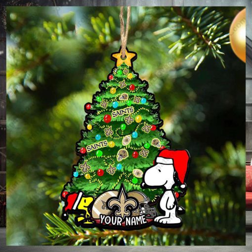 New Orleans Saints Custom Snoopy Peanuts Christmas Ornament Xmas Tree Decorations