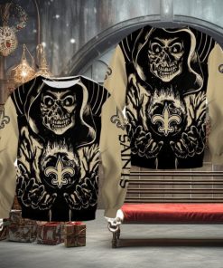 New Orleans Saints Death Halloween Skull Pullover Halloween Ugly Sweater For Men And Women Gift Christmas