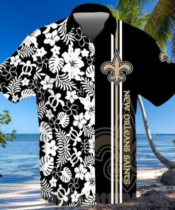 New Orleans Saints Football Team All Over Print Hawaiian Shirt – Black