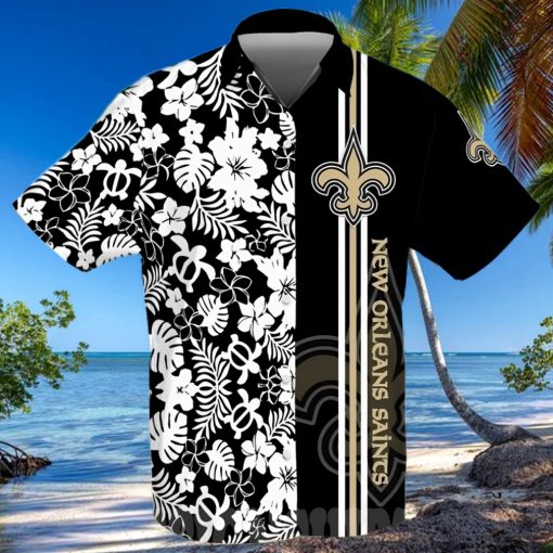 New Orleans Saints Football Team All Over Print Hawaiian Shirt – Black