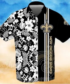 New Orleans Saints Football Team All Over Print Hawaiian Shirt – Black