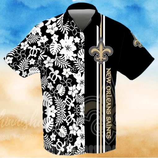 New Orleans Saints Football Team All Over Print Hawaiian Shirt – Black