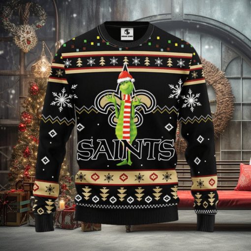 New Orleans Saints Funny Grinch Christmas Ugly Sweater