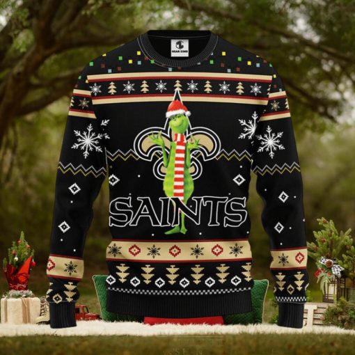 New Orleans Saints Funny Grinch Christmas Ugly Sweater