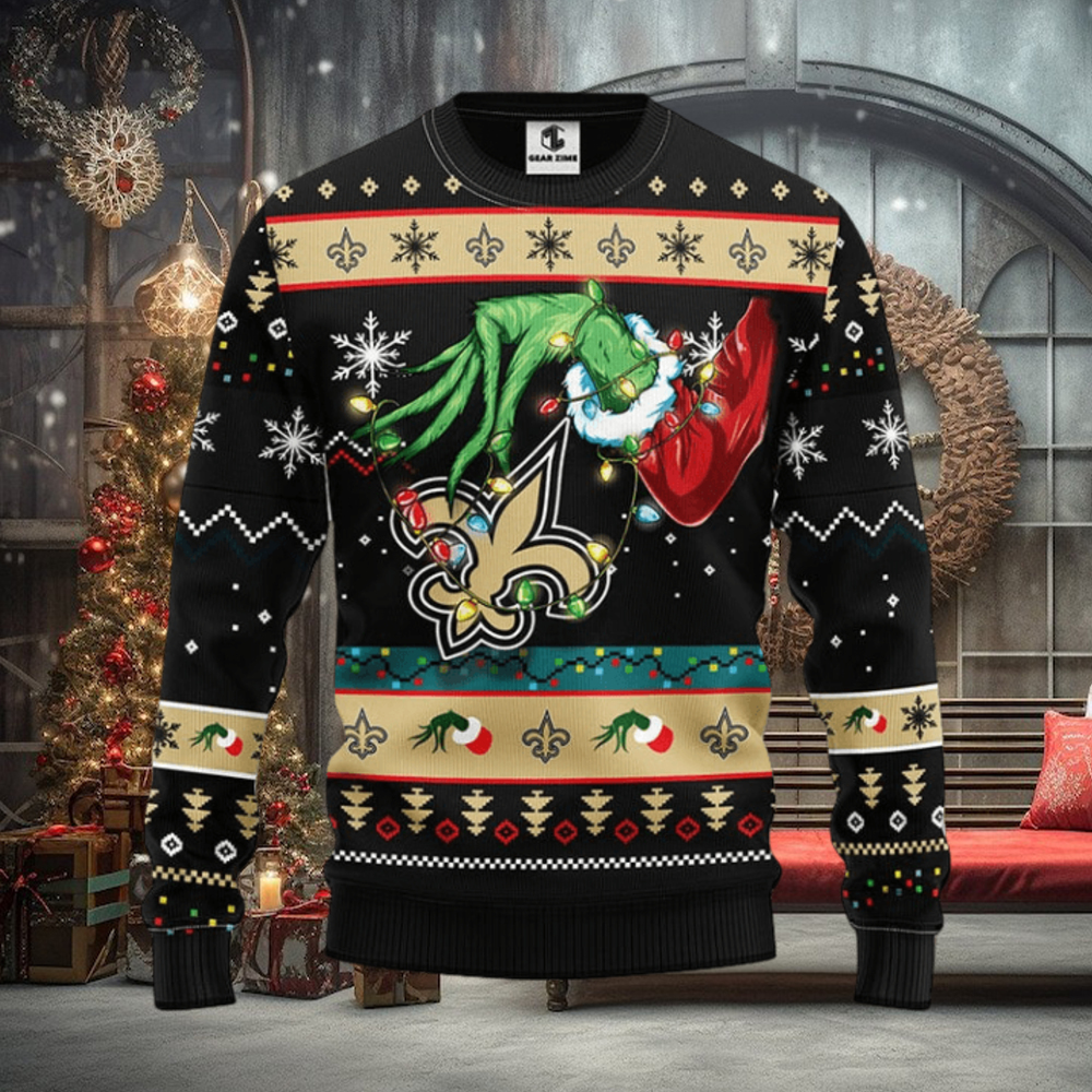 New Orleans Saints Grinch Christmas Ugly Sweater New Orleans Saints Grinch Christmas Ugly Sweater