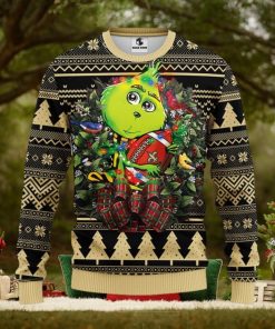 New Orleans Saints Grinch Hug Christmas Ugly Sweater