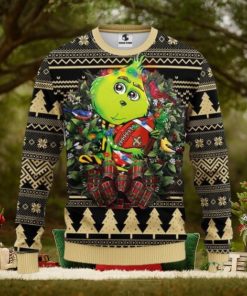 New Orleans Saints Grinch Hug Ugly Christmas Sweater