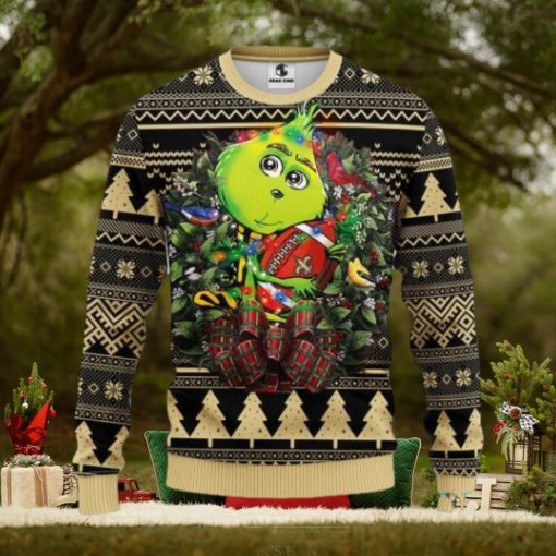 New Orleans Saints Grinch Hug Ugly Christmas Sweater