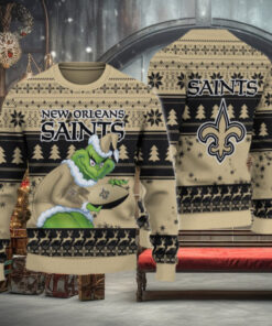New Orleans Saints Grinch Ugly Christmas Sweater