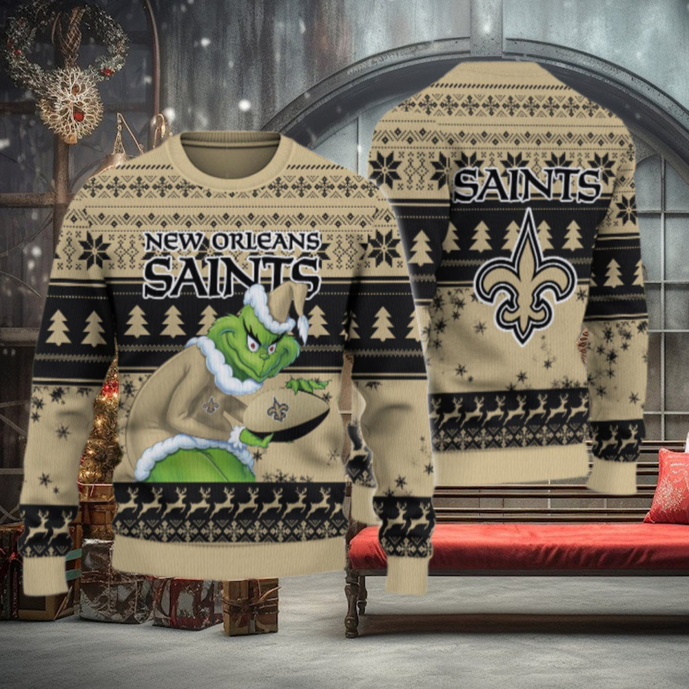 New Orleans Saints Grinch Ugly Christmas Sweater New Orleans Saints Grinch Ugly Christmas Sweater