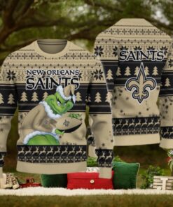 New Orleans Saints Grinch Ugly Christmas Sweater