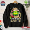 New England Patriots Grinch wearing Santa hat Christmas 2024 shirt