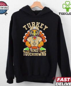 New Orleans Saints Happy Thanksgiving Turkey And Touchdowns Shirt