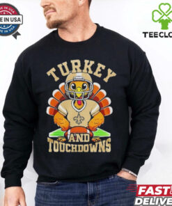 New Orleans Saints Happy Thanksgiving Turkey And Touchdowns Shirt