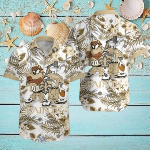 New Orleans Saints Hawaiian Shirt Taz and Bugs For NFL Team
