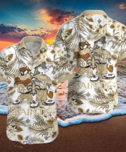 New Orleans Saints Hawaiian Shirt Taz and Bugs For NFL Team