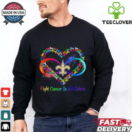 New Orleans Saints Heart Fight Cancer in All Colors shirt