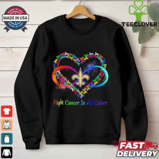 New Orleans Saints Heart Fight Cancer in All Colors shirt