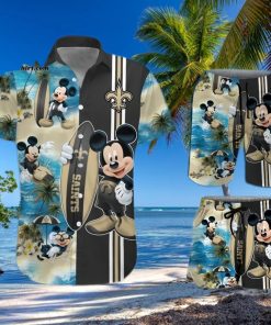 New Orleans Saints Mickey Mouse All Over Print Hawaiian Shirt And Beach Shorts