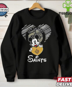 New Orleans Saints Mickey heart shirt
