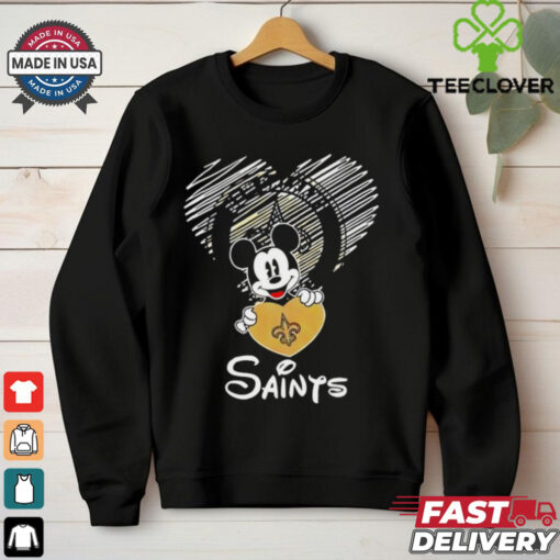 New Orleans Saints Mickey heart shirt