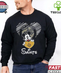 New Orleans Saints Mickey heart shirt
