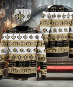 New Orleans Saints NFL American Football Team Logo Helmet Symbols Ugly Christmas Sweater
