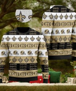 New Orleans Saints NFL American Football Team Logo Helmet Symbols Ugly Christmas Sweater
