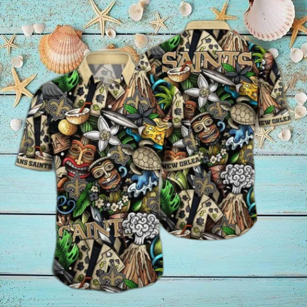 New Orleans Saints NFL Flower Hawaii Shirt And Tshirt For Fans New Orleans Saints NFL Flower Hawaii Shirt And Tshirt For Fans