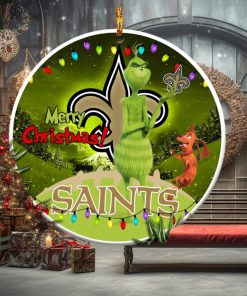 New Orleans Saints NFL Funny Grinch Christmas Ornaments