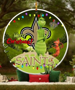 New Orleans Saints NFL Funny Grinch Christmas Ornaments