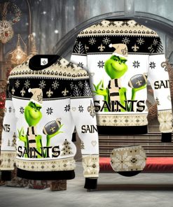 New Orleans Saints NFL Grinch Ugly Christmas Sweater Xmas 3D Printed Christmas Sweater Gift