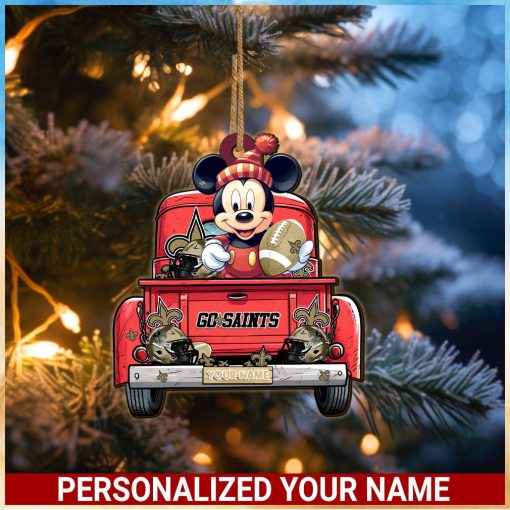 New Orleans Saints NFL Mickey Ornament Personalized Your Name SP12102353ID05