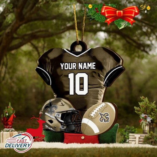 New Orleans Saints NFL Sport Ornament Custom Name And Number 2023 Christmas Tree Decorations