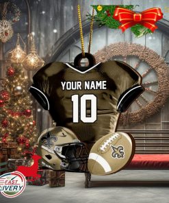 New Orleans Saints NFL Sport Ornament Custom Name And Number 2023 Christmas Tree Decorations