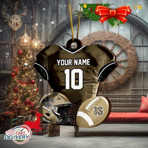 New Orleans Saints NFL Sport Ornament Custom Name And Number 2023 Christmas Tree Decorations